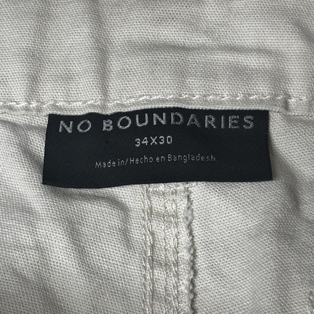 Y2K NO BOUNDARIES Double Knee Utility Beige Pants Mens 34x30 - Picture 2 of 8